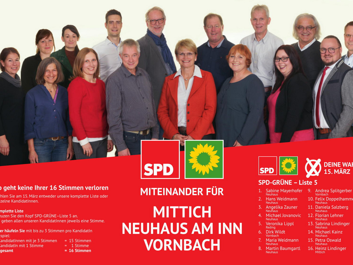 Download: Flyer SPD-GRÜNE Neuhaus am Inn